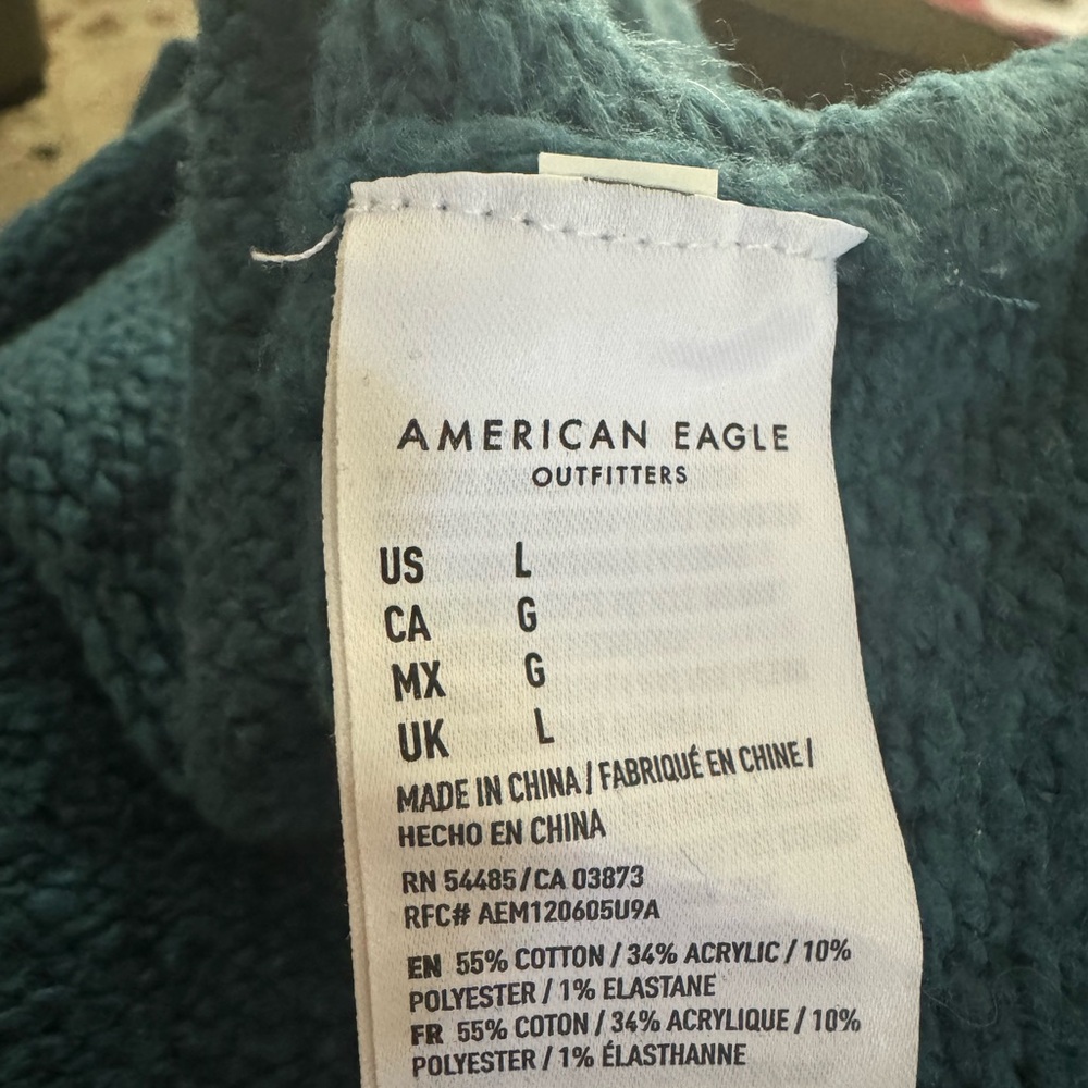 American Eagle Long Sleeve Fair Isle Sweater Cotton Blend, Size Large - Picture 8 of 9